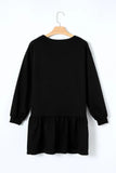 Clover Beer Patched Ruffle Hem Dress - Trendsi