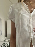 Button Down Short Sleeve Shirt - Trendsi