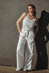 BLISSFUL LOVE WOVEN TANK TOP - Flying Tomato - Flyclothing LLC