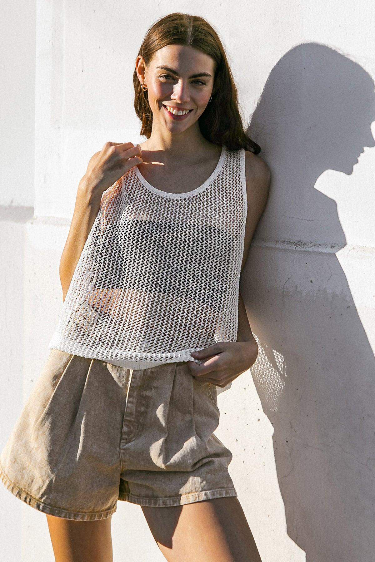 LOST IN THE WAVES WOVEN TANK TOP - Flying Tomato - Flyclothing LLC