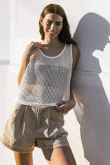 LOST IN THE WAVES WOVEN TANK TOP - Flying Tomato - Flyclothing LLC