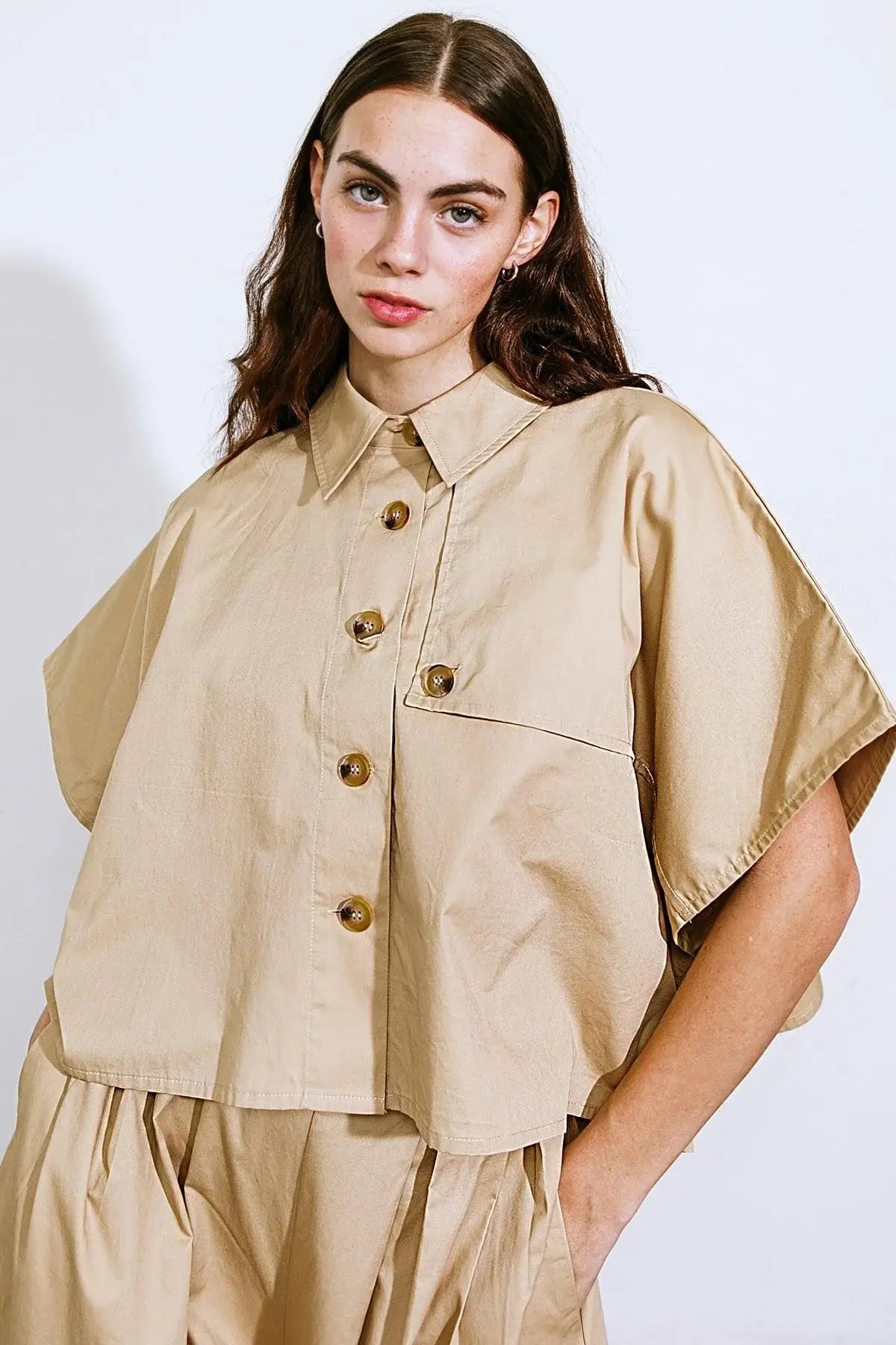 IT'S PERFECT TIMING WOVEN TOP - Flying Tomato - Flyclothing LLC
