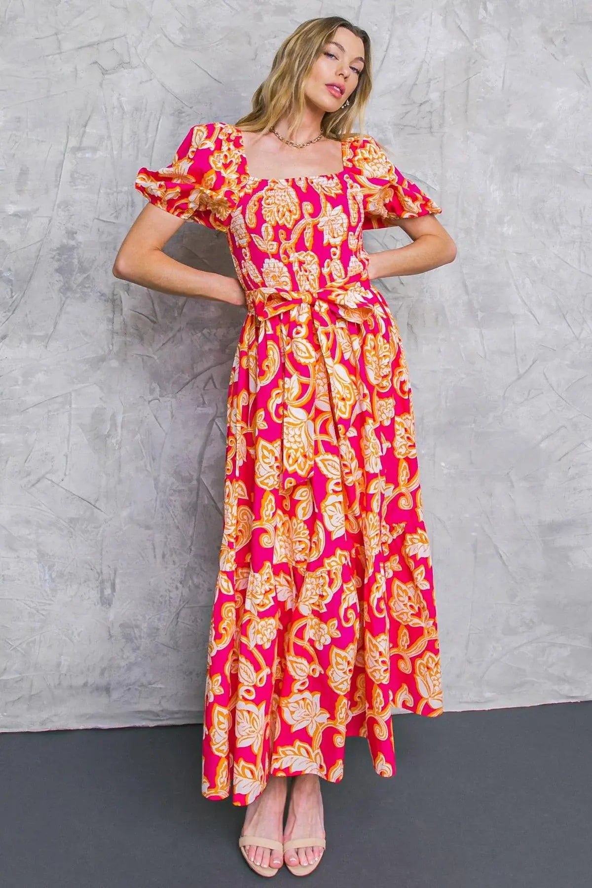 RUN TOWARDS LOVE POPLIN ANKLE DRESS - Flying Tomato - Flyclothing LLC
