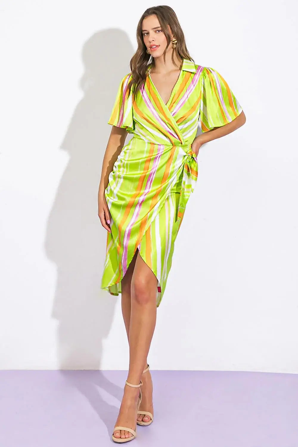 ROMANCE DREAMER SATIN WOVEN MINI DRESS - Flying Tomato - Flyclothing LLC