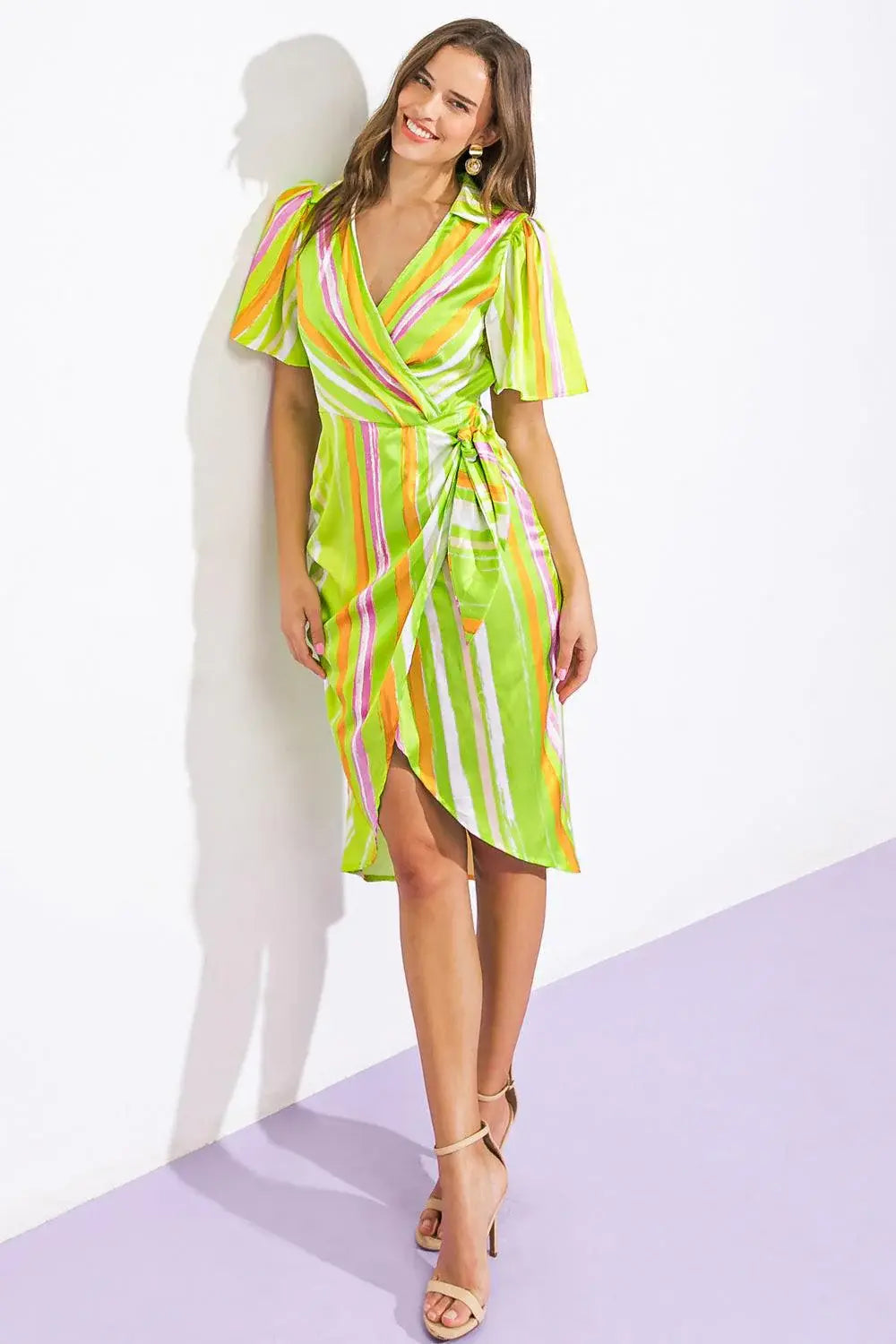 ROMANCE DREAMER SATIN WOVEN MINI DRESS - Flying Tomato - Flyclothing LLC