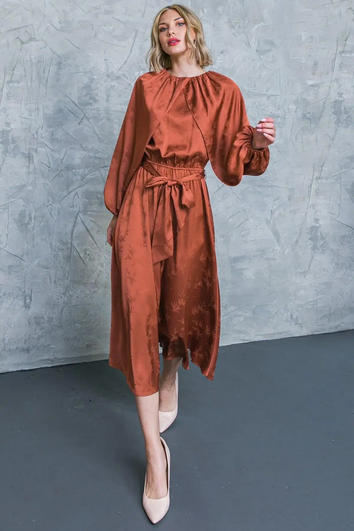 PROGRESS OVER PERFECTION SATIN MIDI DRESS - Flying Tomato - Flyclothing LLC