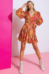 AROUND THE TIME WOVEN MINI DRESS - Flying Tomato - Flyclothing LLC