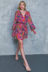 PICKING DAISIES PLUM WOVEN MINI DRESS - Flying Tomato - Flyclothing LLC