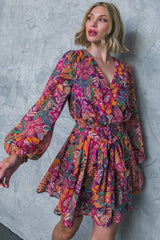 PICKING DAISIES PLUM WOVEN MINI DRESS - Flying Tomato - Flyclothing LLC