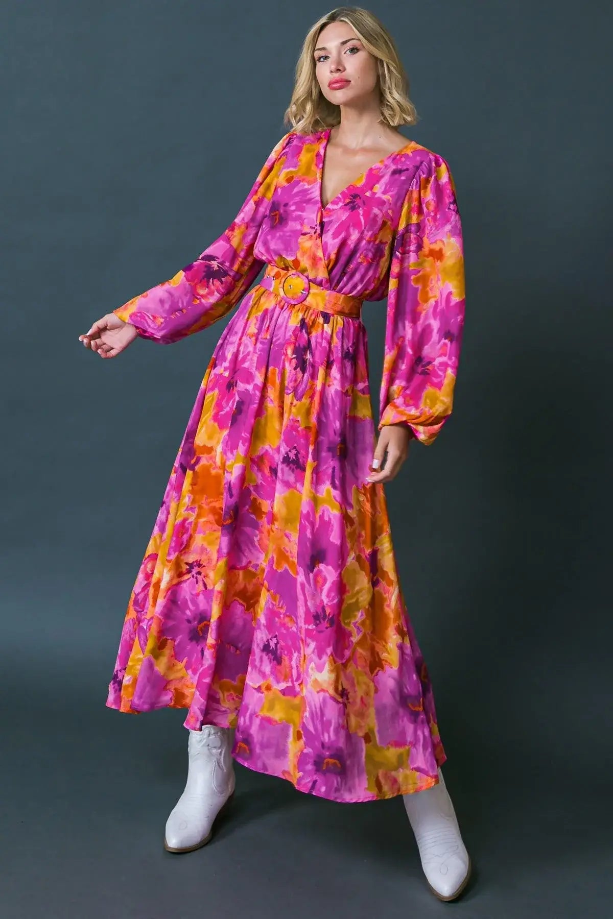 JUST WATCH ME WOVEN MIDI DRESS - Flying Tomato - Flyclothing LLC