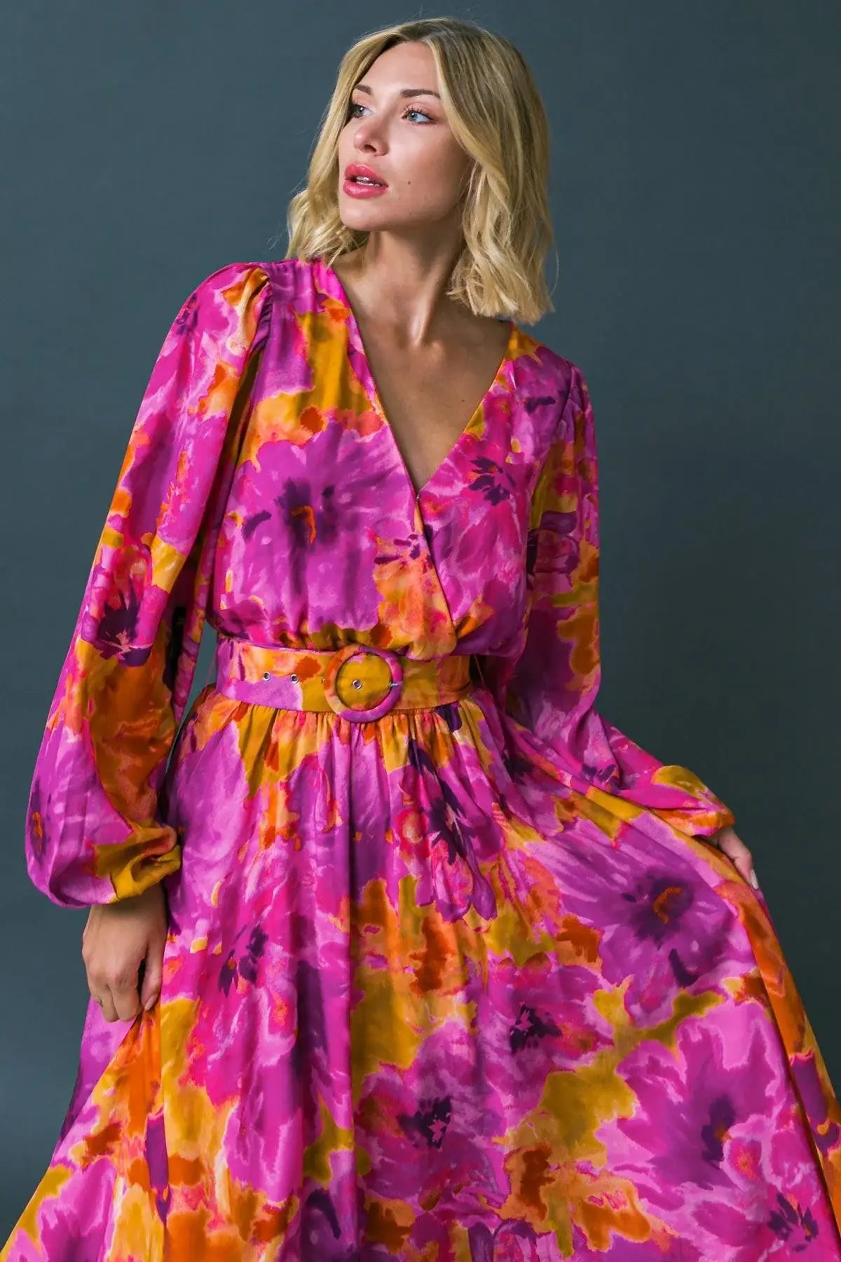 JUST WATCH ME WOVEN MIDI DRESS - Flying Tomato - Flyclothing LLC