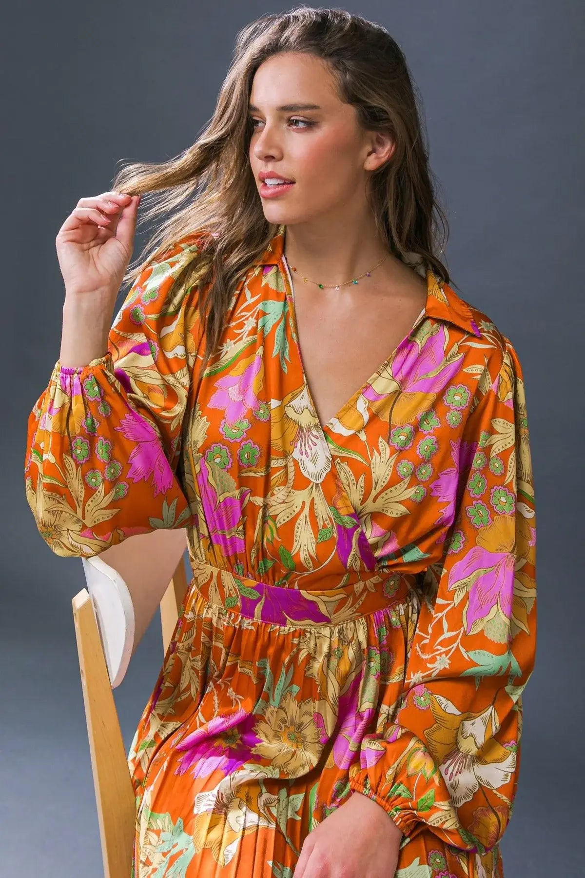 KEEP GETTING BETTER WOVEN MIDI DRESS - Flying Tomato - Flyclothing LLC