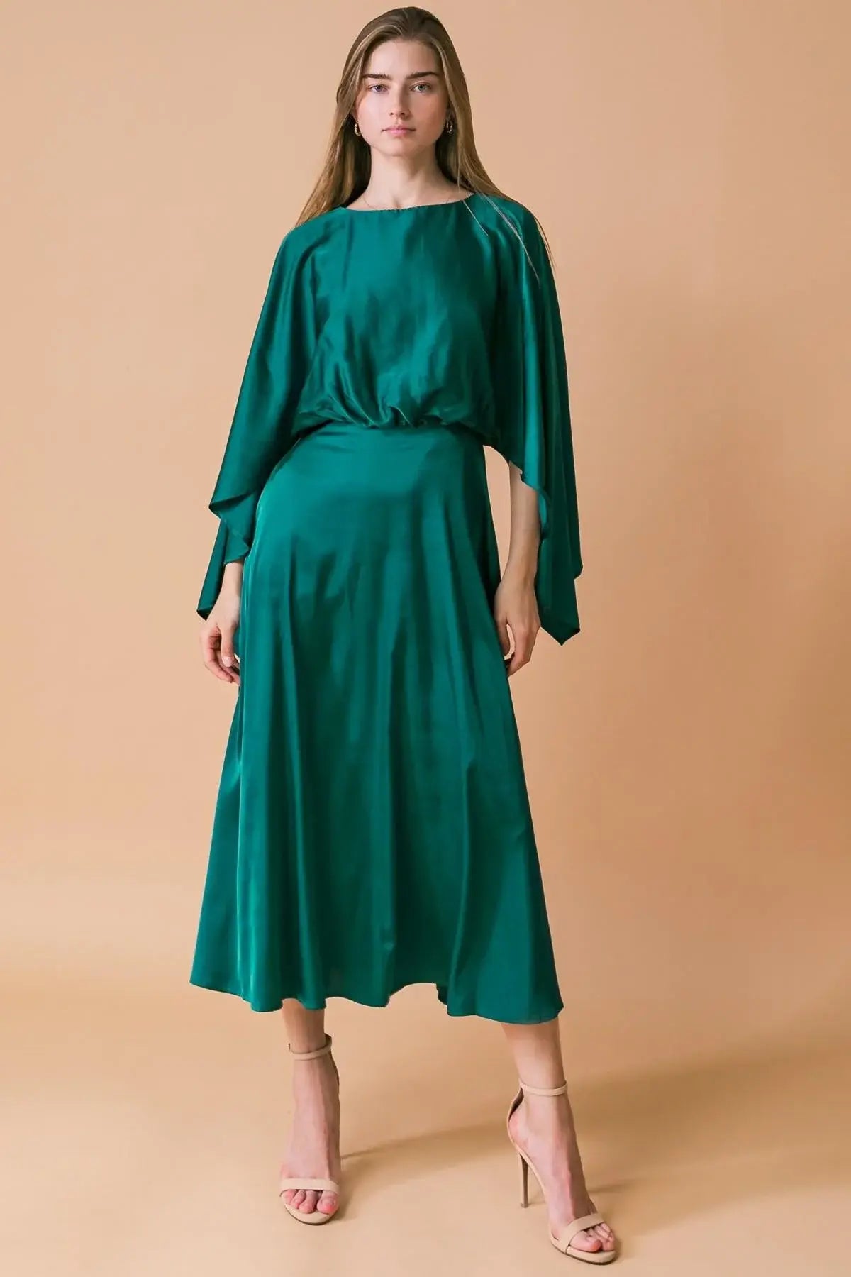 CAUGHT FEELINGS WOVEN MIDI DRESS - Flying Tomato - Flyclothing LLC