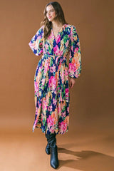 BREATHTAKING MOMENT WOVEN PLISSE MIDI DRESS - Flying Tomato - Flyclothing LLC