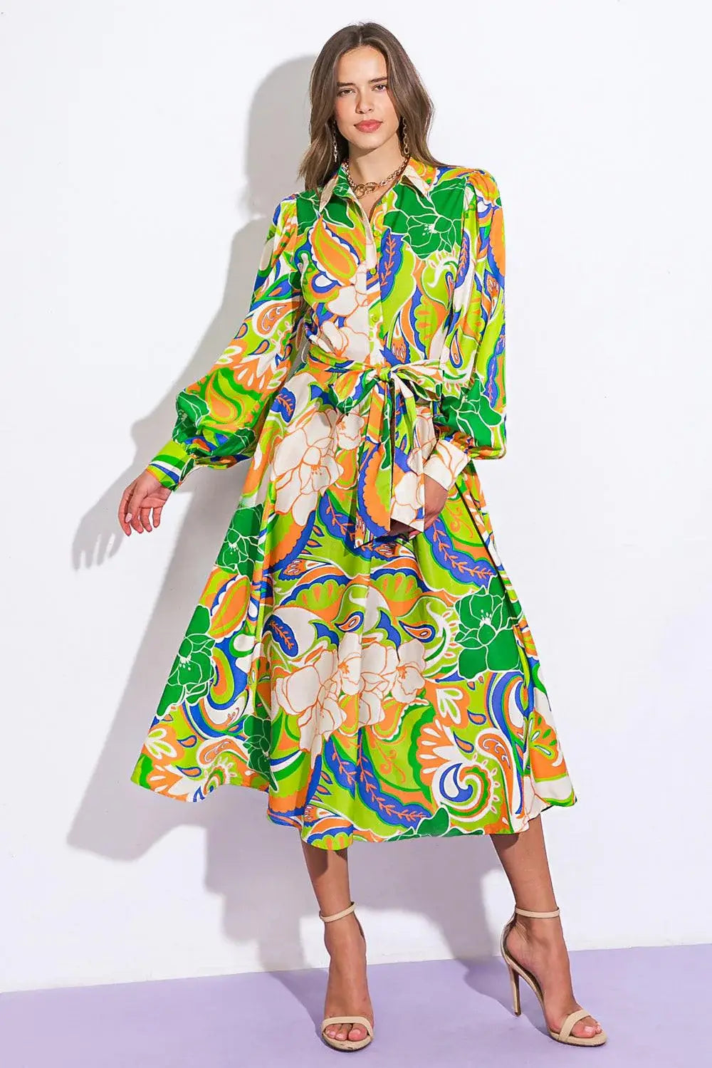 DESIRABLE STYLE WOVEN MIDI DRESS - Flying Tomato - Flyclothing LLC