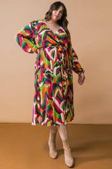 DESTINED TO IMPRESS PLISSE MIDI DRESS - Flying Tomato - Flyclothing LLC