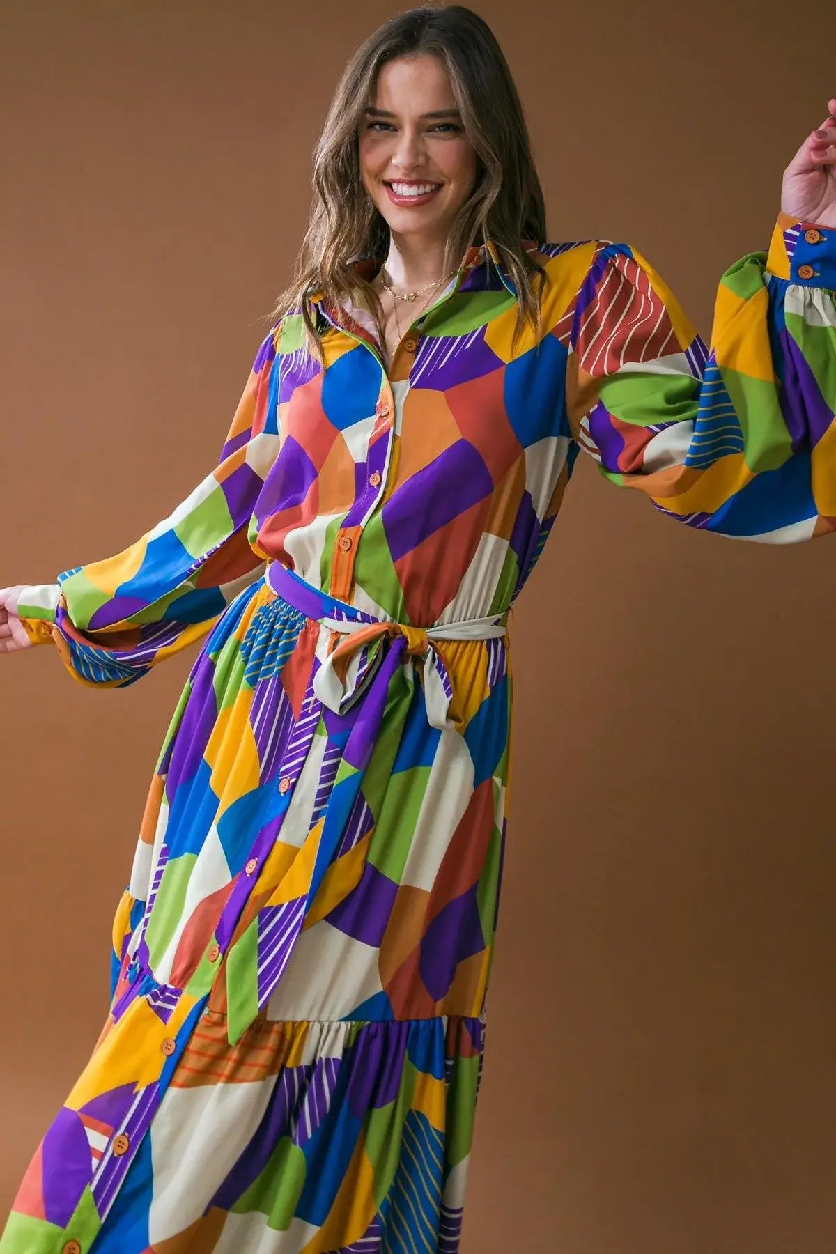 REMARKABLE FLAIR WOVEN MIDI DRESS - Flying Tomato - Flyclothing LLC