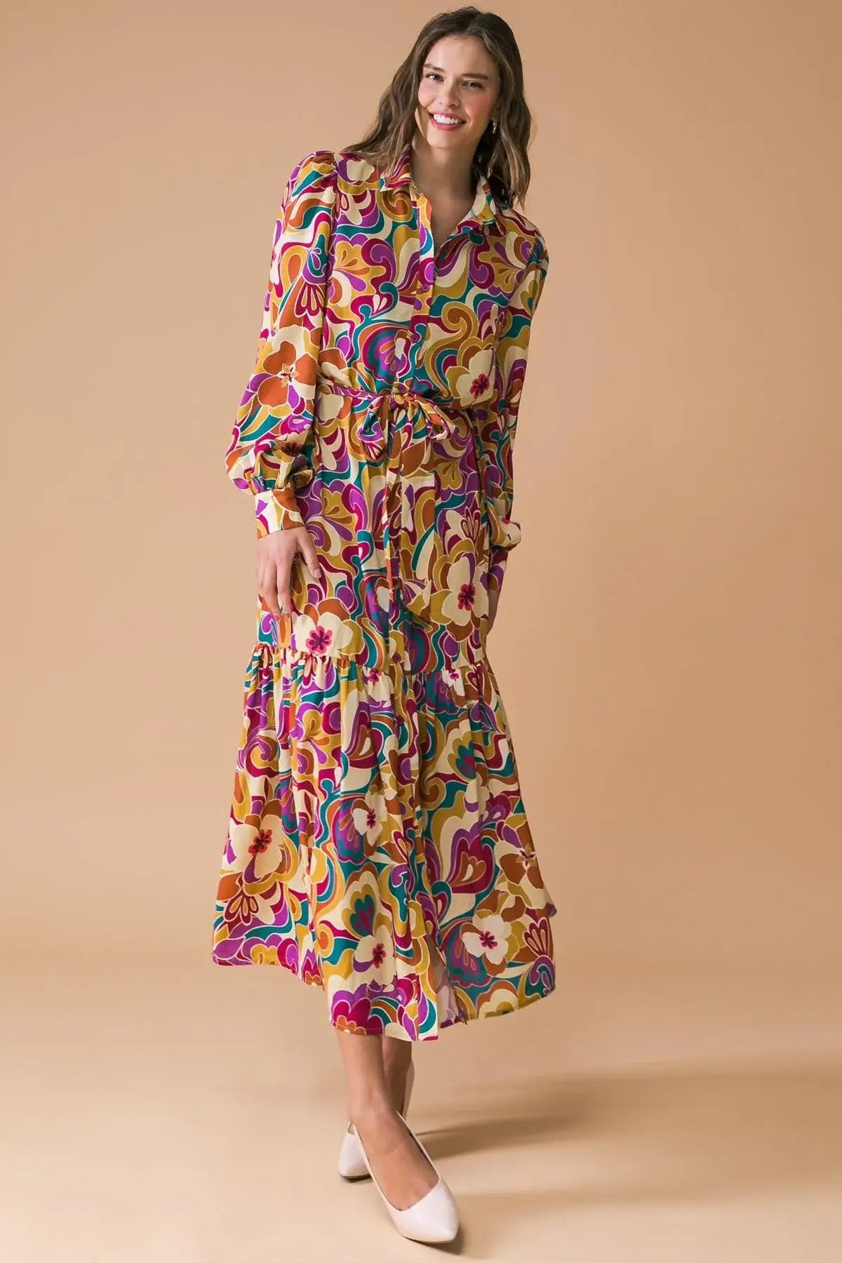 MY EYES ON YOU WOVEN MIDI DRESS - Flying Tomato - Flyclothing LLC