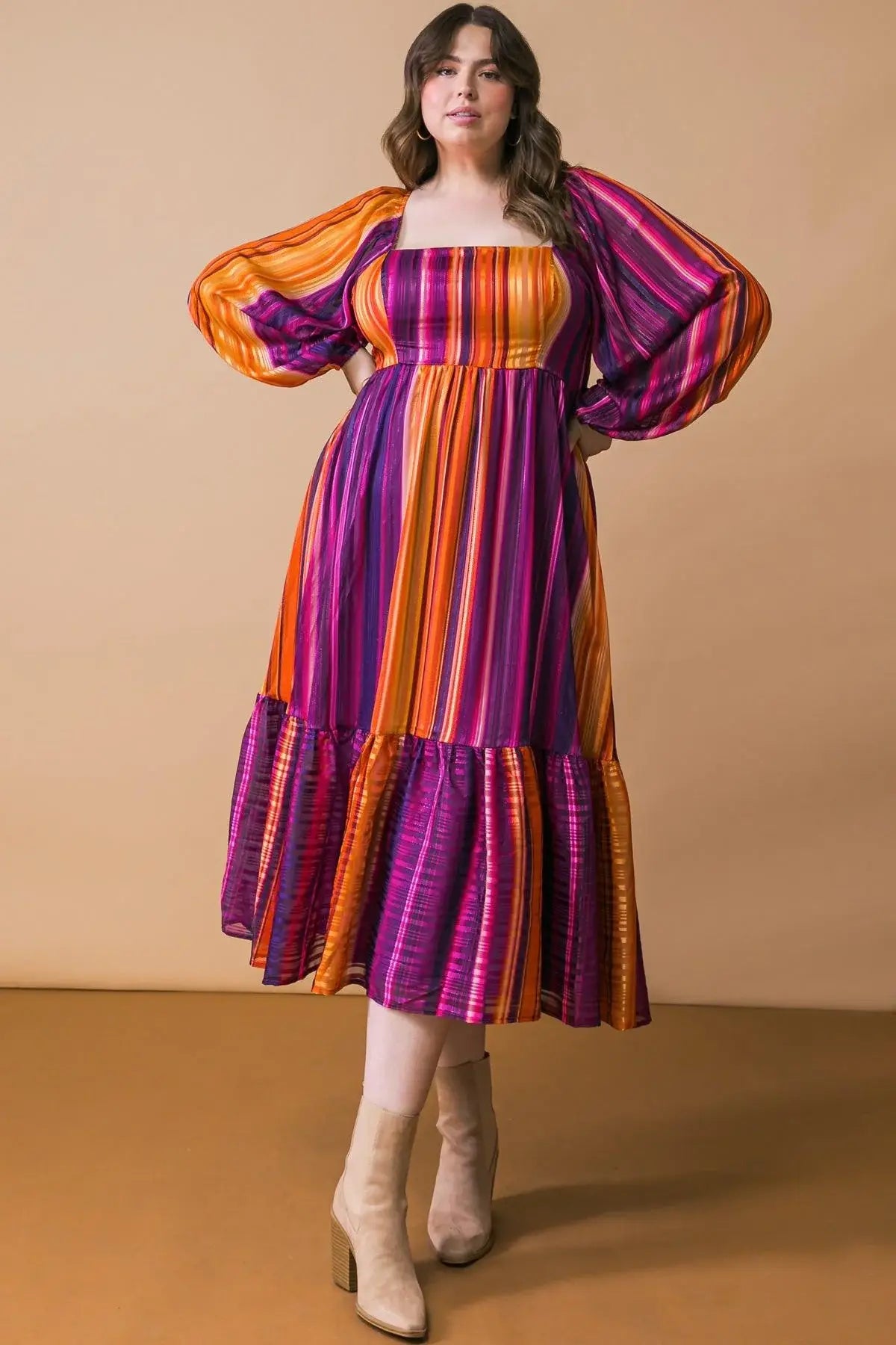EVERYTHING YOU NEEDED WOVEN MIDI DRESS - Flying Tomato - Flyclothing LLC