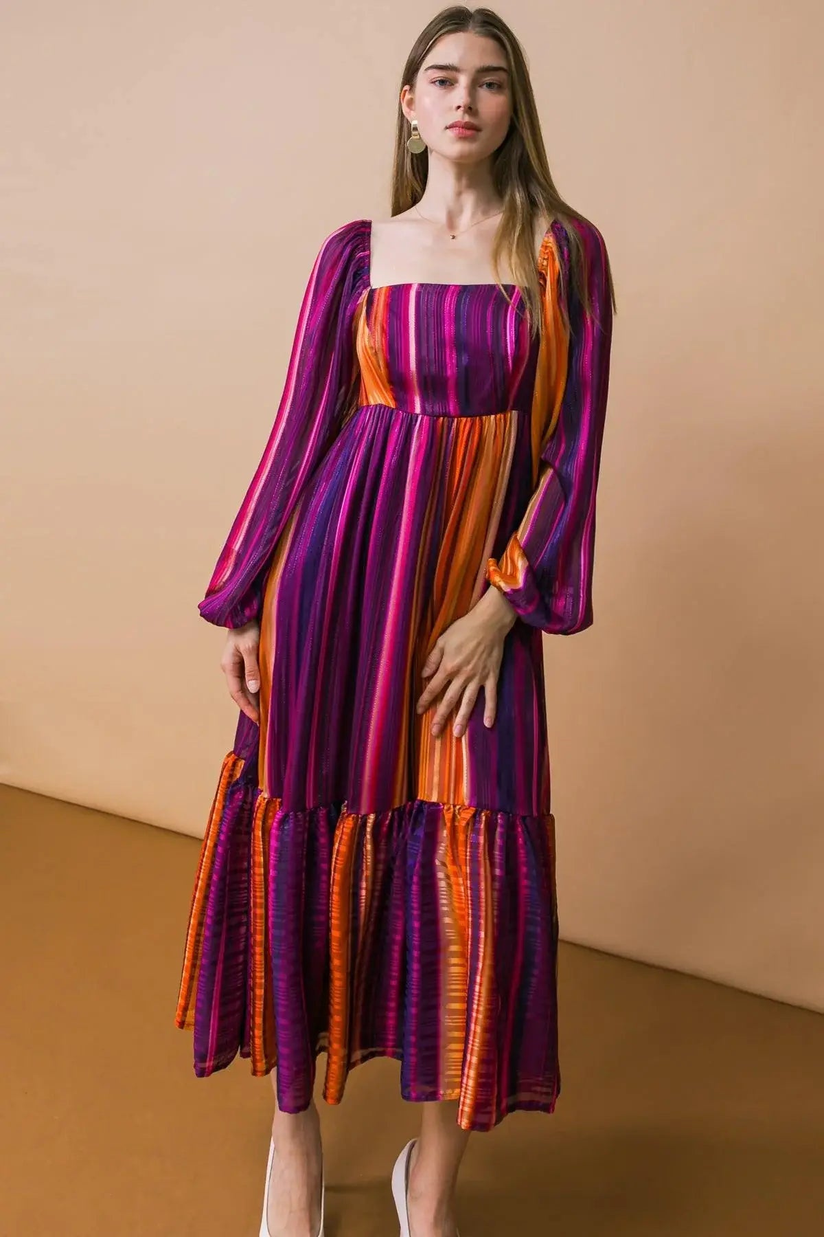 EVERYTHING YOU NEEDED WOVEN MIDI DRESS - Flying Tomato - Flyclothing LLC