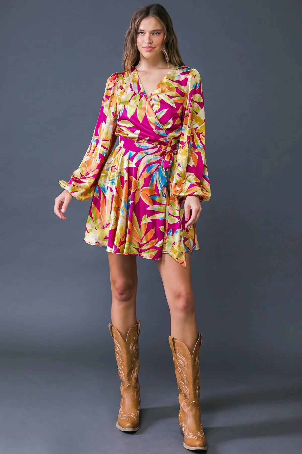 ALL FALL LONG WOVEN MINI DRESS - Flying Tomato - Flyclothing LLC