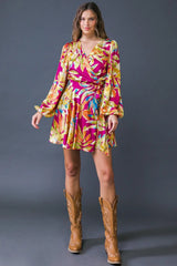 ALL FALL LONG WOVEN MINI DRESS - Flying Tomato - Flyclothing LLC