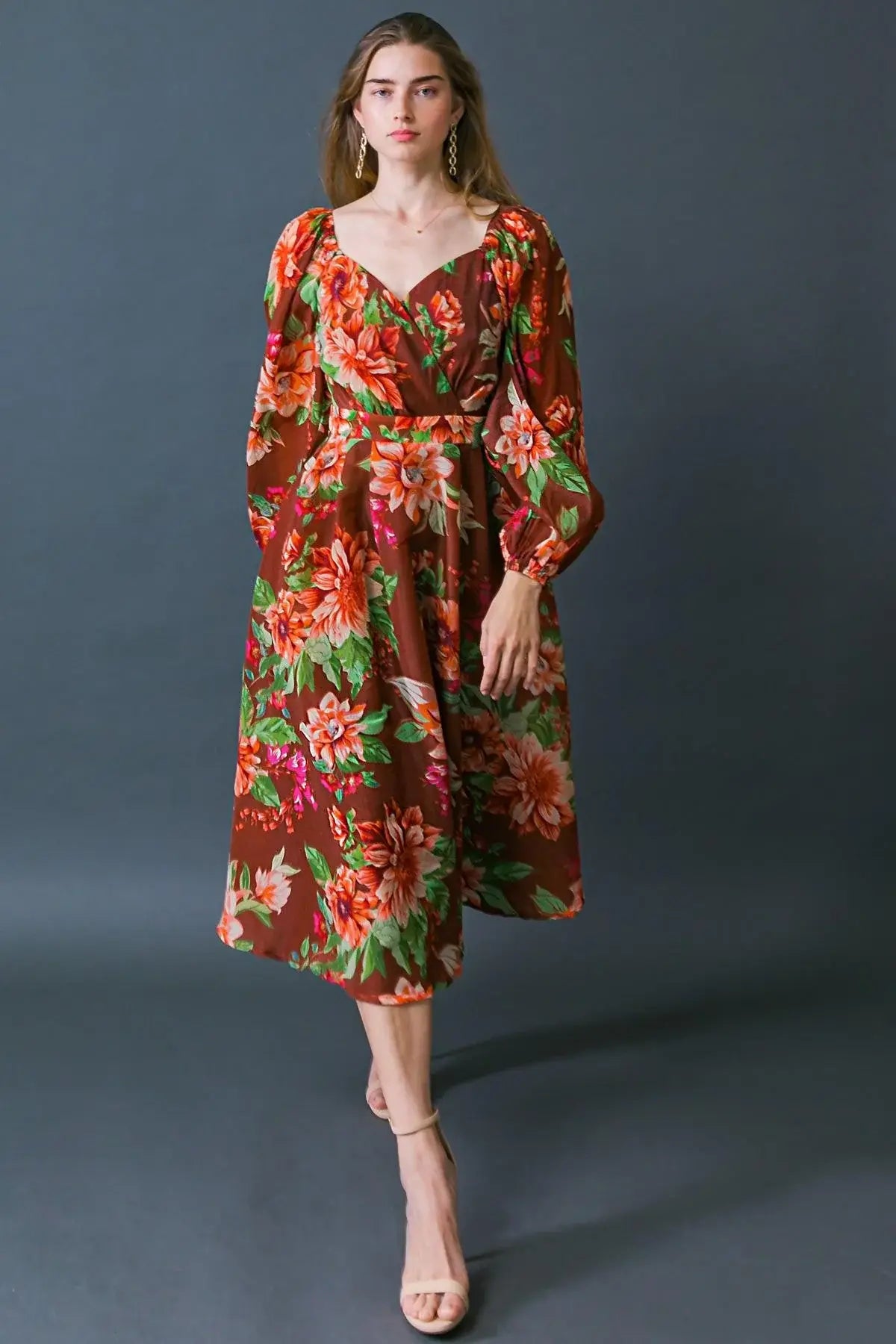 LET IT HAPPEN WOVEN ORGNZA MIDI DRESS - Flying Tomato - Flyclothing LLC