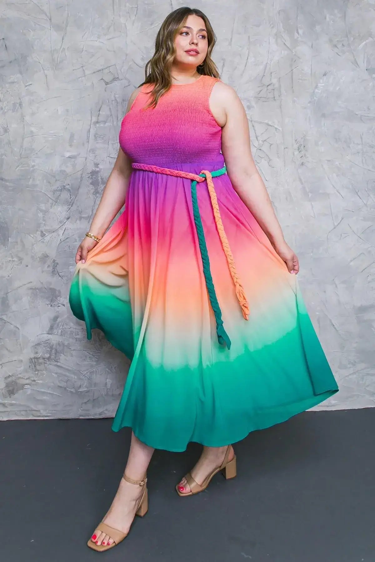 CATER TO YOU WOVEN MIDI DRESS - Flying Tomato - Flyclothing LLC
