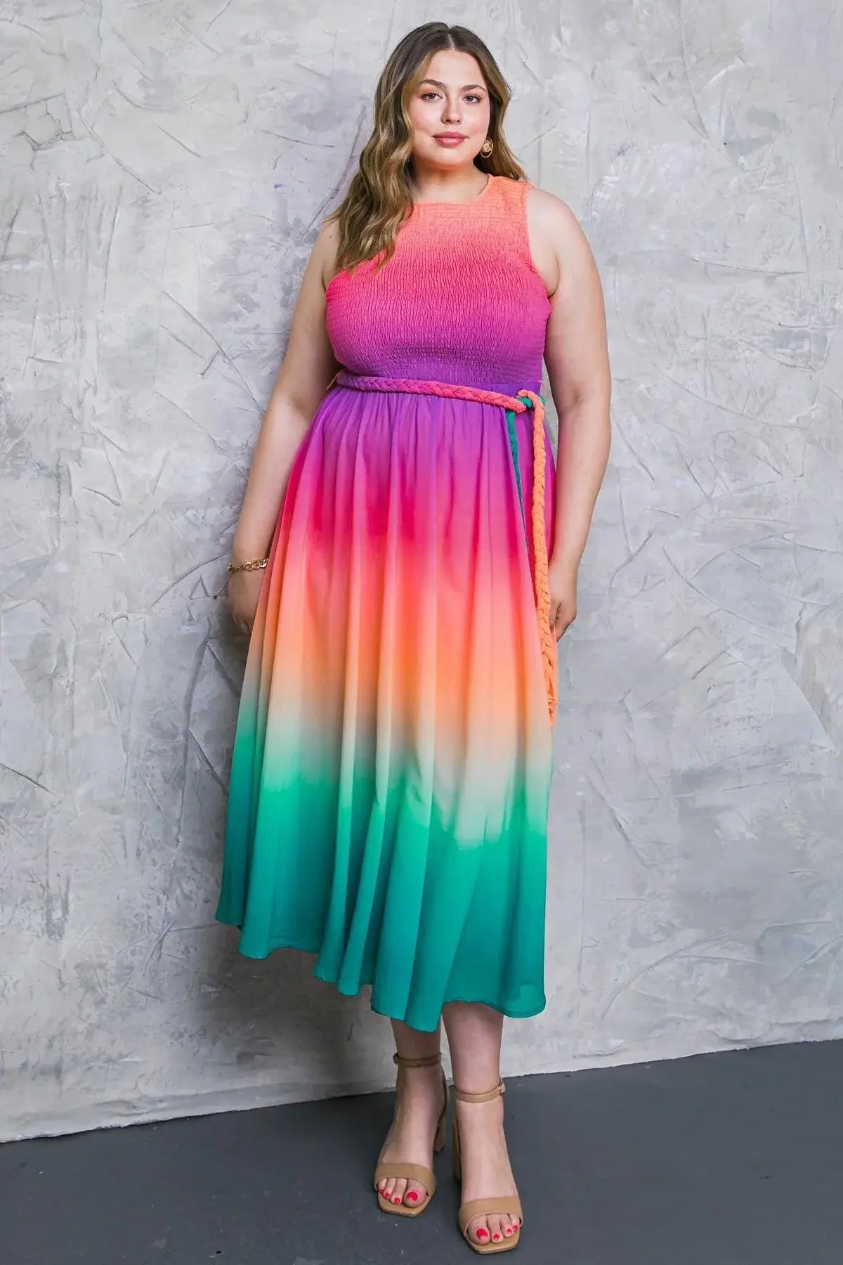CATER TO YOU WOVEN MIDI DRESS - Flying Tomato - Flyclothing LLC