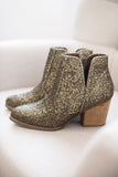Fiera Glitter Booties in Bronze - Naughty Monkey