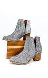Fiera Glitter Booties in Pewter - Naughty Monkey