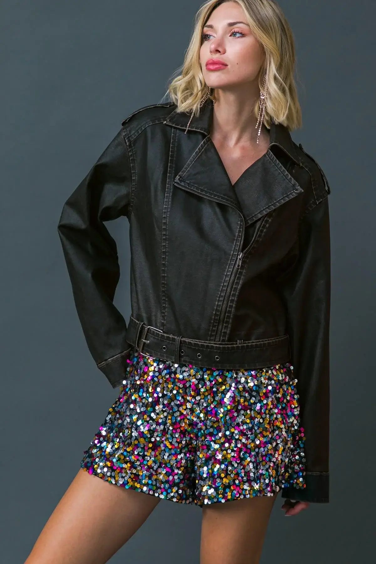 ON MY WAY UP FAUX MOTO JACKET - Flying Tomato - Flyclothing LLC