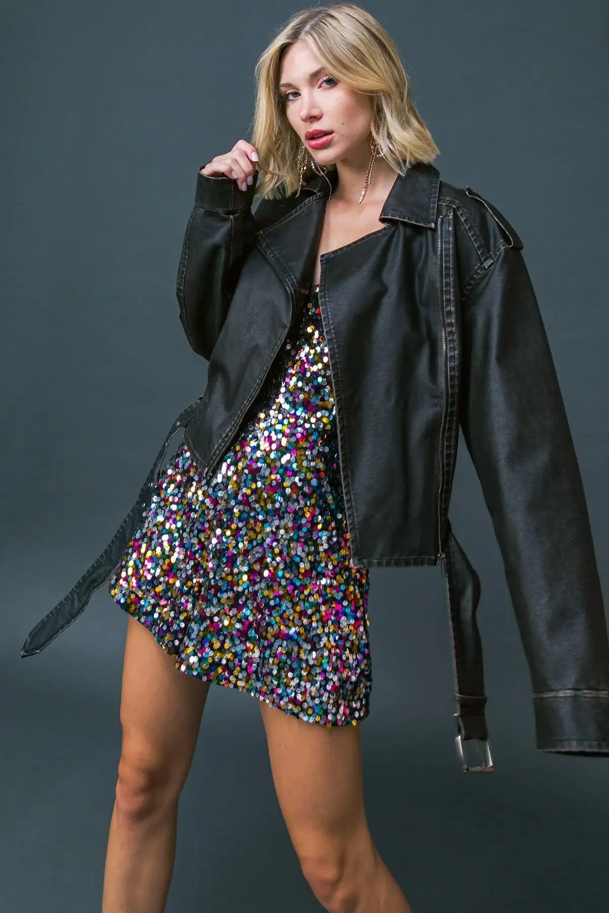 ON MY WAY UP FAUX MOTO JACKET - Flying Tomato - Flyclothing LLC
