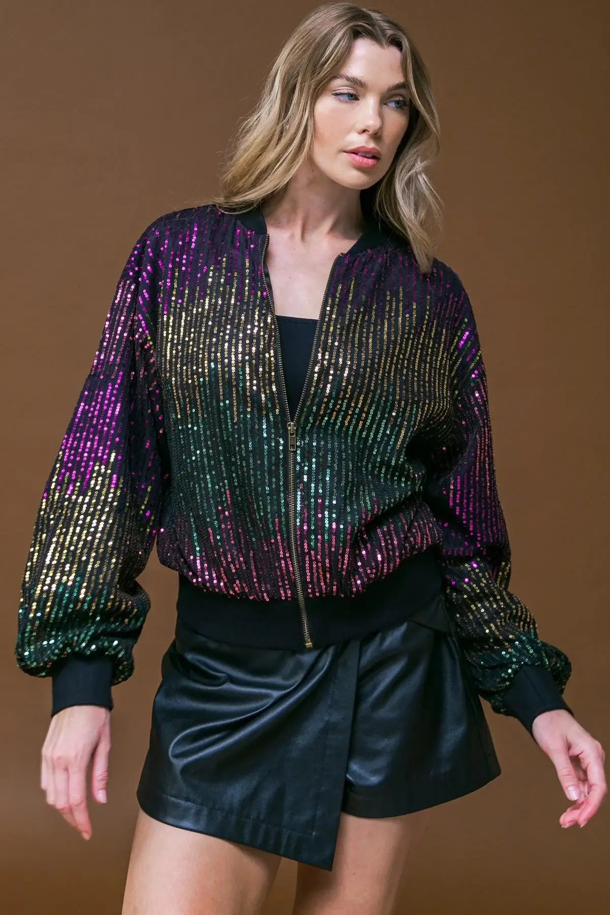 ENTERTAIN ME SEQUIN BOMBER JACKET - Flying Tomato - Flyclothing LLC