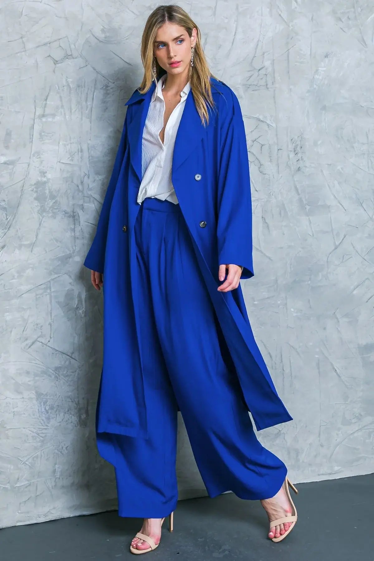BOSS BABE WOVEN TRENCH COAT - Flying Tomato - Flyclothing LLC