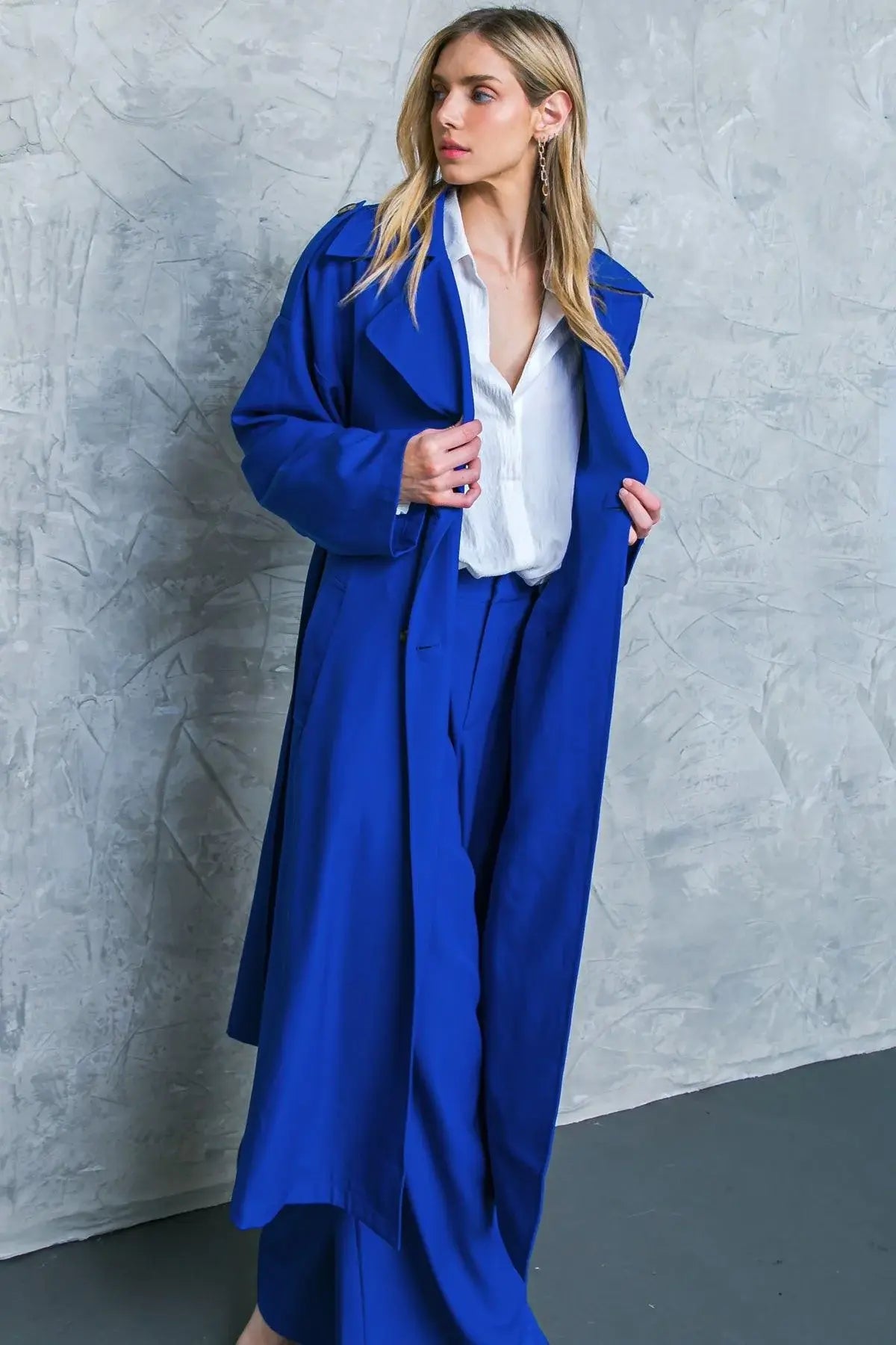 BOSS BABE WOVEN TRENCH COAT - Flying Tomato - Flyclothing LLC