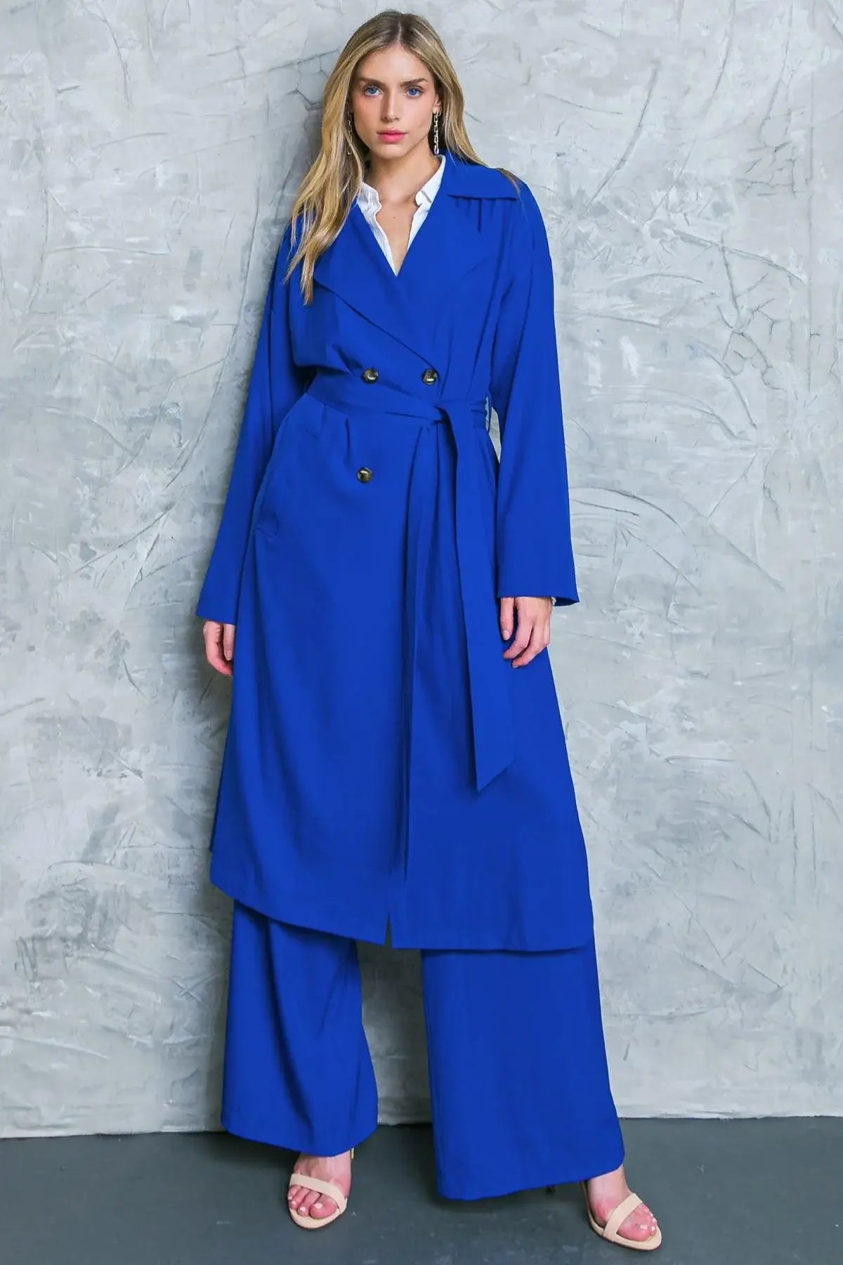 BOSS BABE WOVEN TRENCH COAT - Flying Tomato - Flyclothing LLC