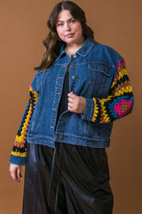 FESTIVAL WEAVE WASHED DENIM JACKET - Flying Tomato - Flyclothing LLC