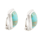 Fiji Isles Blue Turquoise Sterling Silver Clip Earrings - Barse Jewelry - Flyclothing LLC