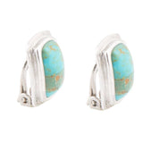 Fiji Isles Blue Turquoise Sterling Silver Clip Earrings - Barse Jewelry - Flyclothing LLC