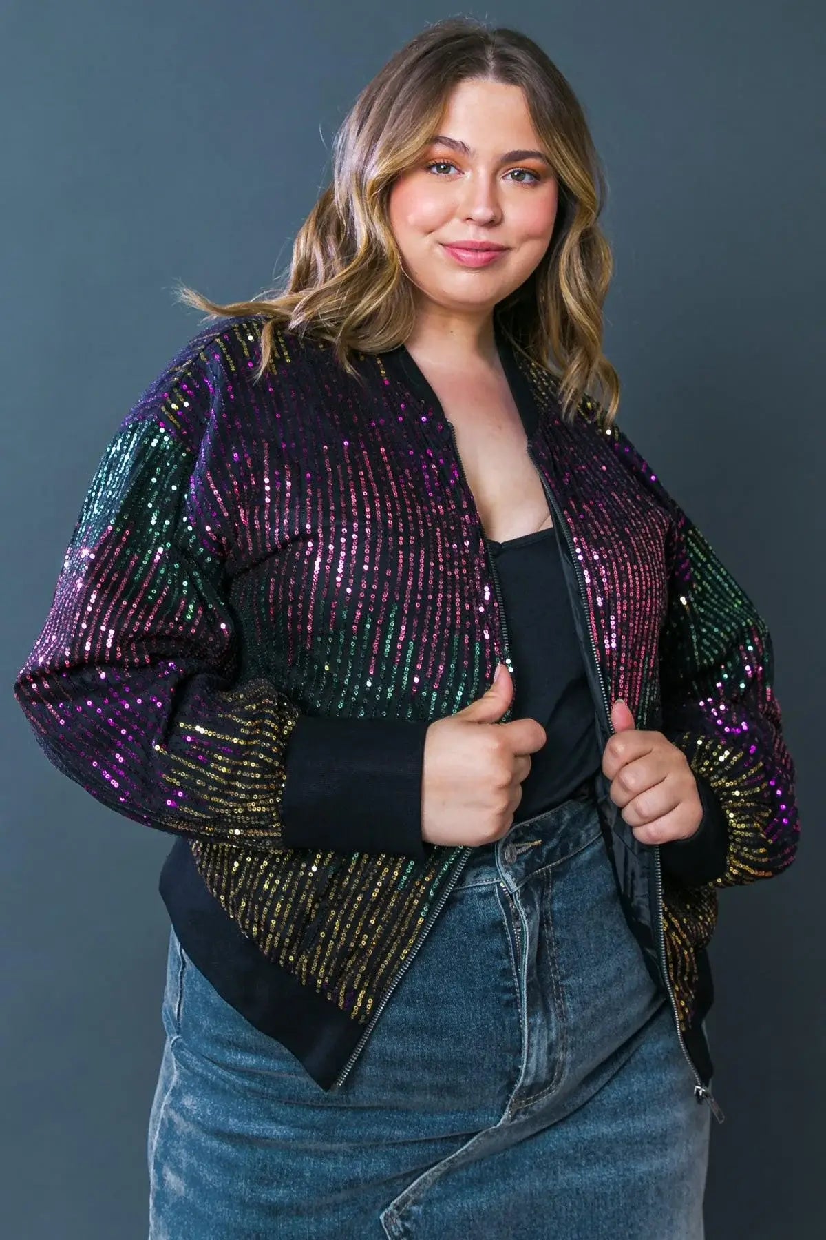 ENTERTAIN ME SEQUIN BOMBER JACKET - Flying Tomato - Flyclothing LLC
