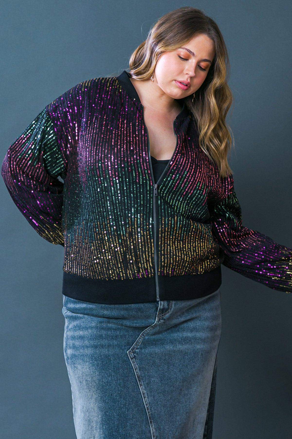 ENTERTAIN ME SEQUIN BOMBER JACKET - Flying Tomato - Flyclothing LLC