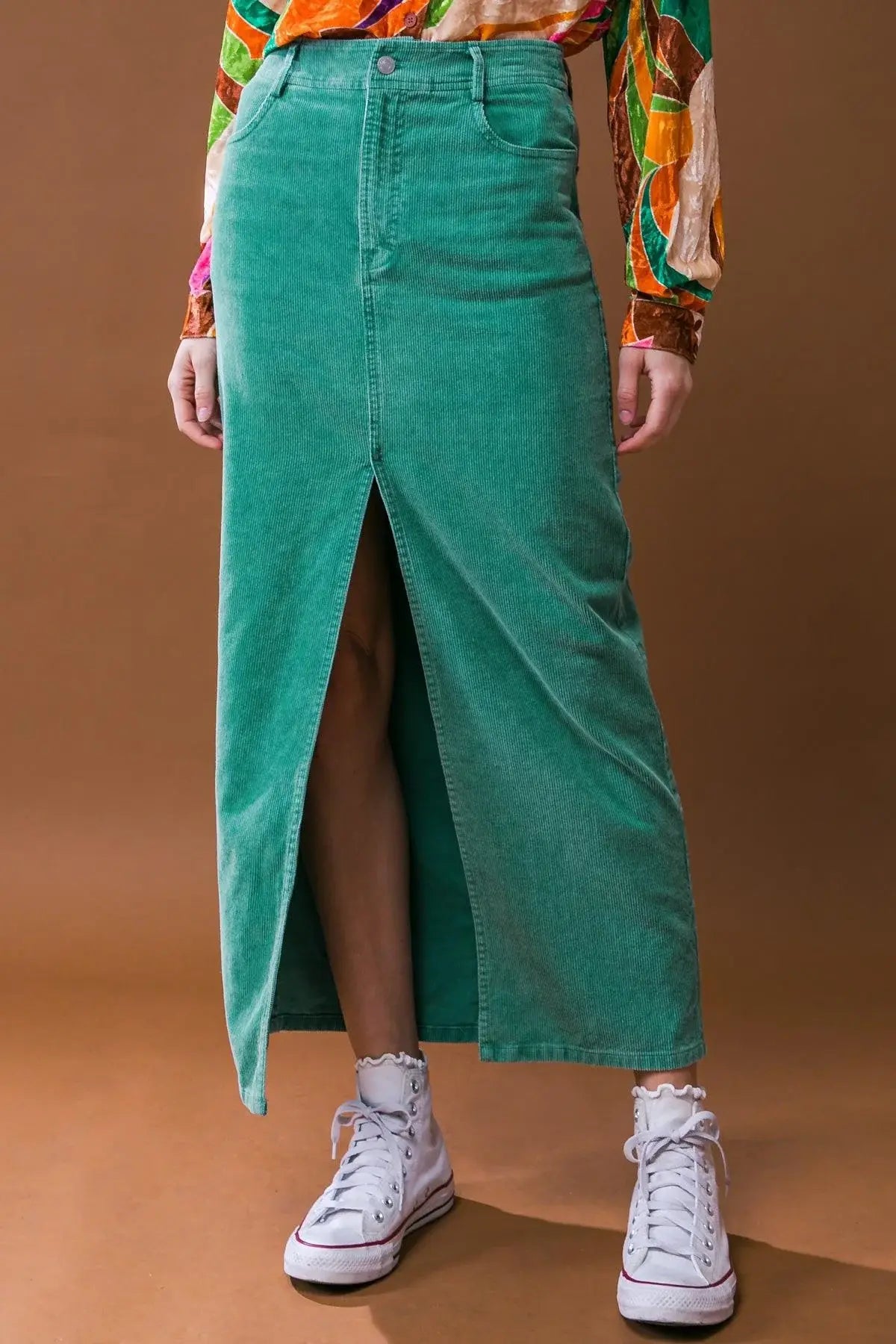 PERFECT PICK CORDUROY MIDI SKIRT - Flying Tomato - Flyclothing LLC