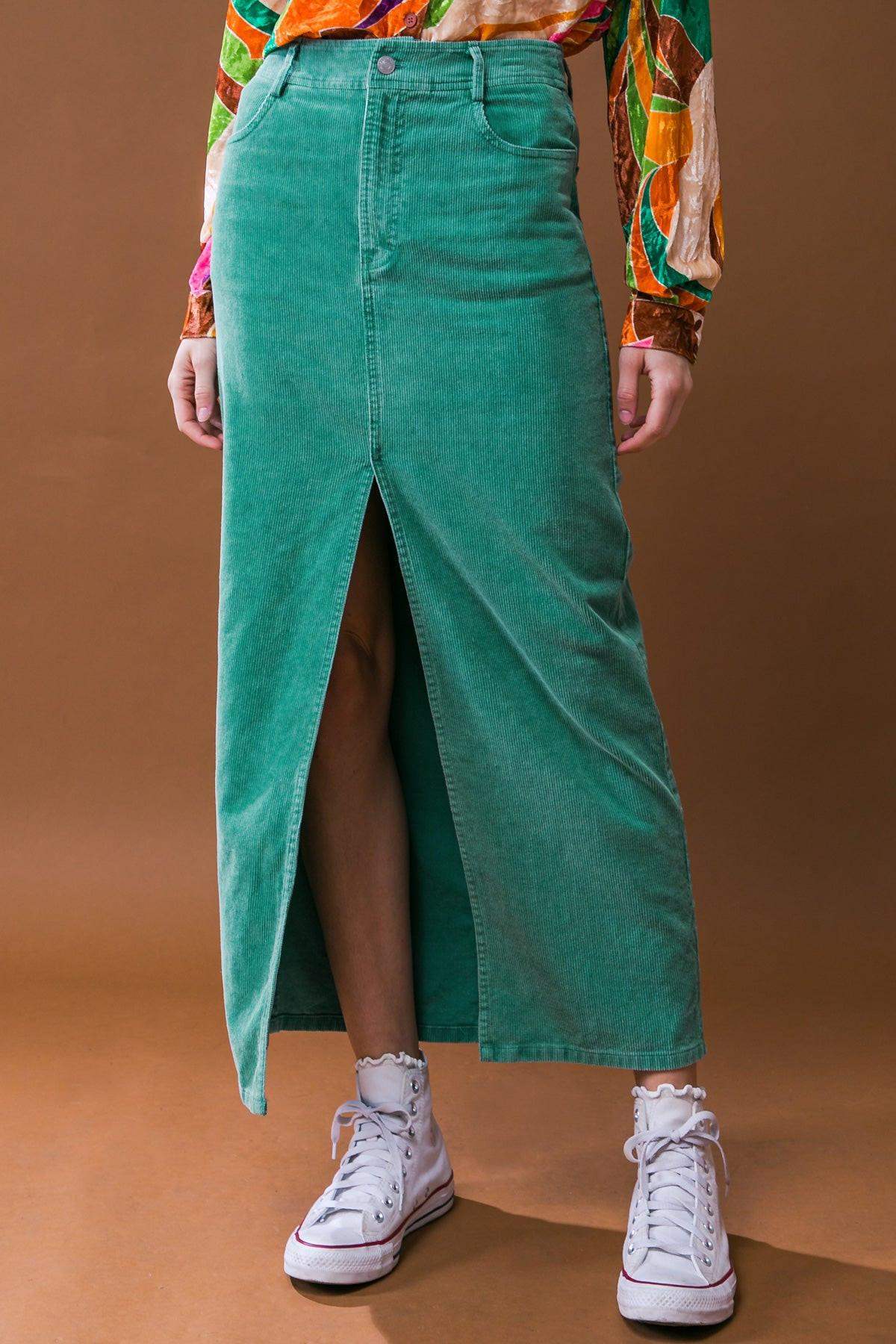 PERFECT PICK CORDUROY MIDI SKIRT - Flying Tomato - Flyclothing LLC