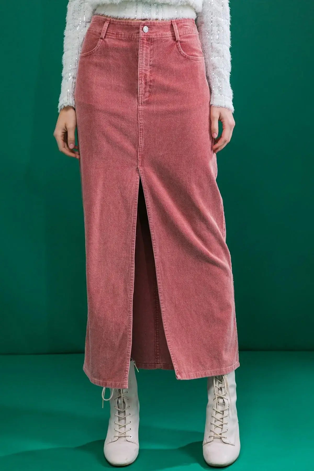 PERFECT PICK CORDUROY MIDI SKIRT - Flying Tomato - Flyclothing LLC