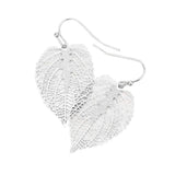 Filigree Brass Metal Leaf Dangle Earrings - Madeline Love - Flyclothing LLC