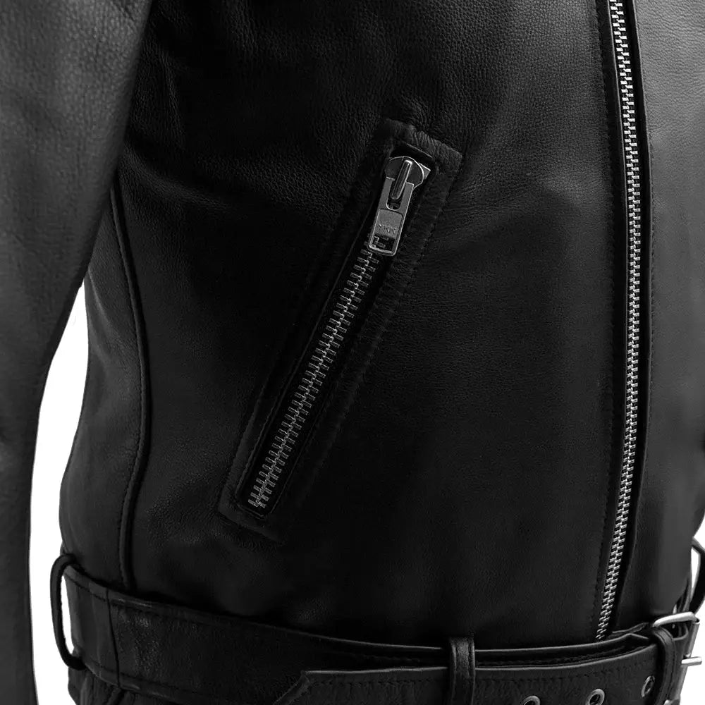 Fillmore Men's Motorcycle Leather Jacket - First Manufacturing Company - Flyclothing LLC