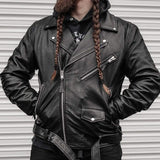 Fillmore Men's Motorcycle Leather Jacket - First Manufacturing Company - Flyclothing LLC