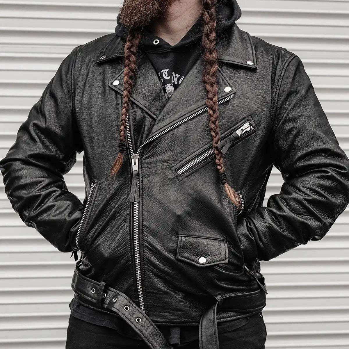 Fillmore Men's Motorcycle Leather Jacket - First Manufacturing Company - Flyclothing LLC