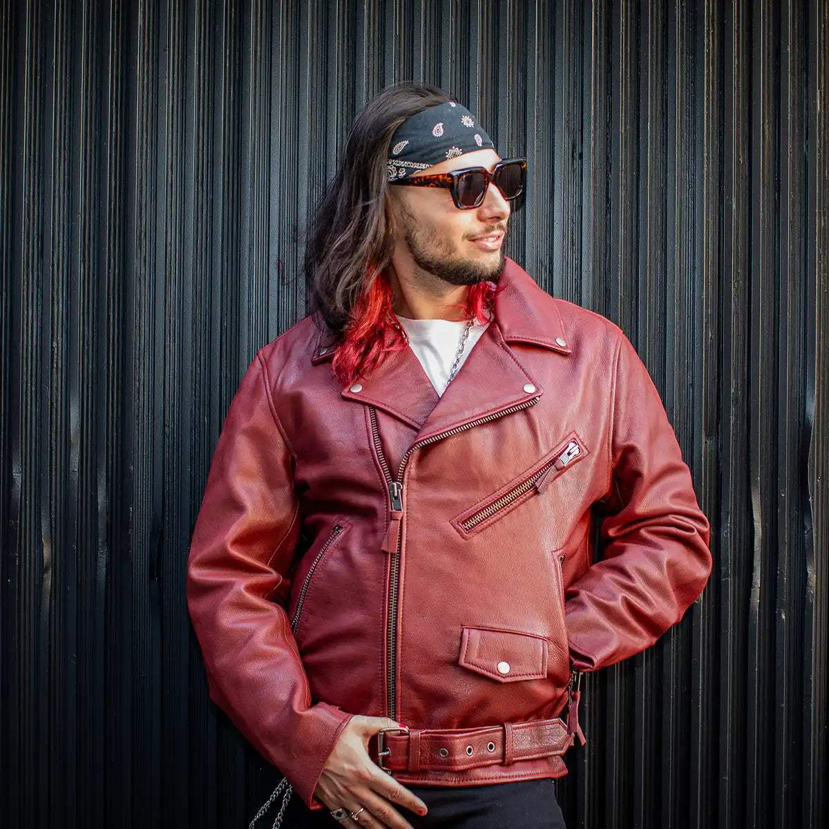 Fillmore Men's Motorcycle Leather Jacket - First Manufacturing Company - Flyclothing LLC